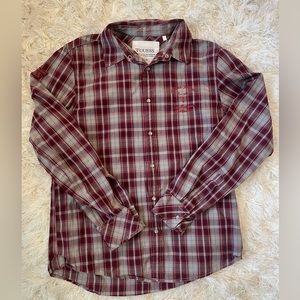 Men’s long sleeve Guess button down shirt.